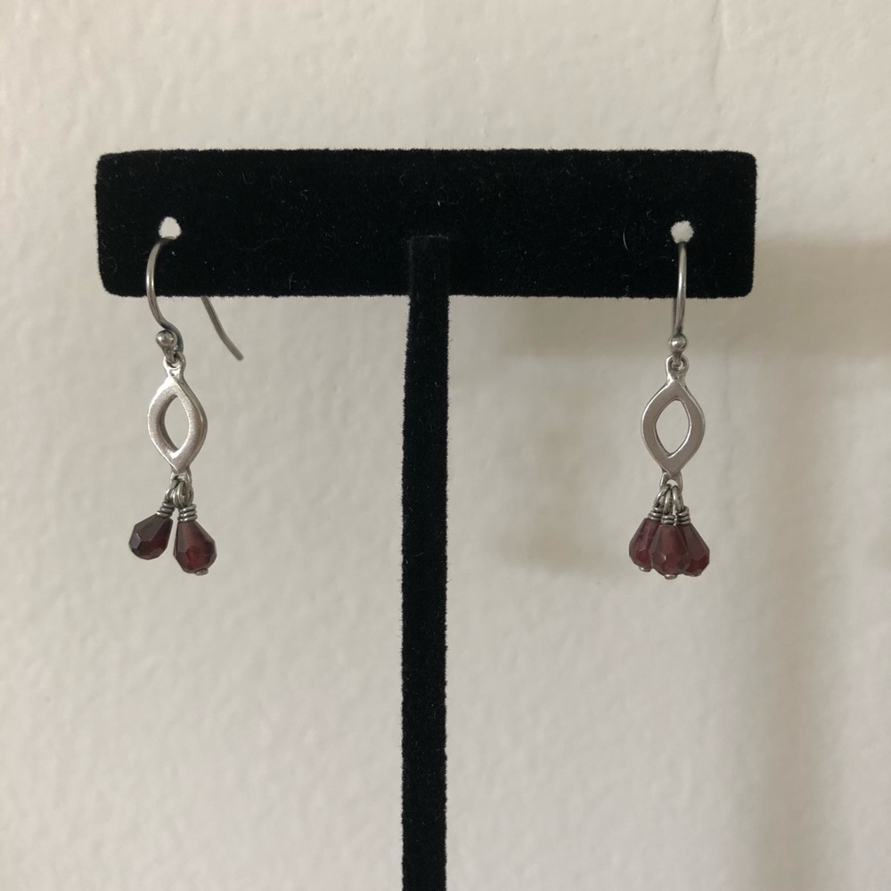 Sterling silver dangling earrings
